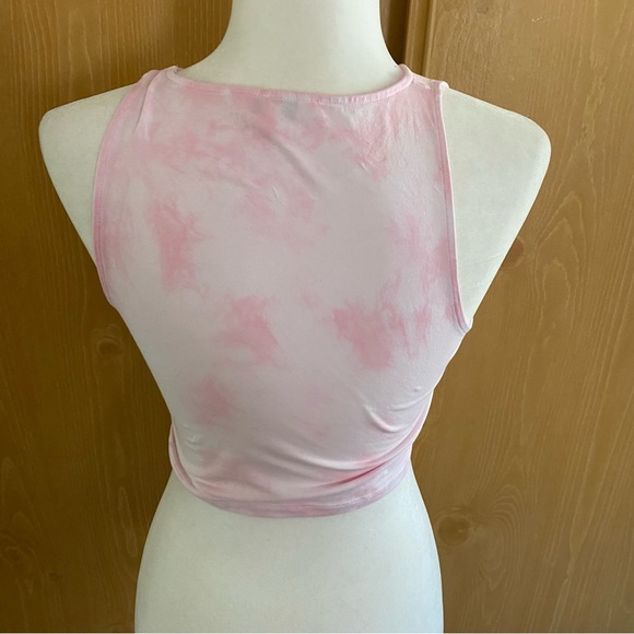 Talula • Pink Tie Dye Cropped Athletic Racerback Tank - Picture 7 of 11